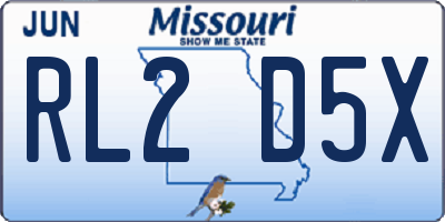 MO license plate RL2D5X