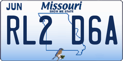 MO license plate RL2D6A