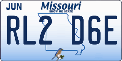 MO license plate RL2D6E
