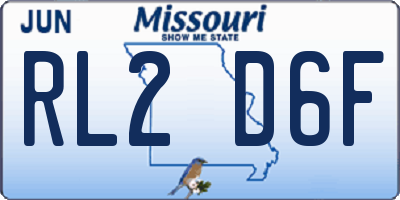MO license plate RL2D6F