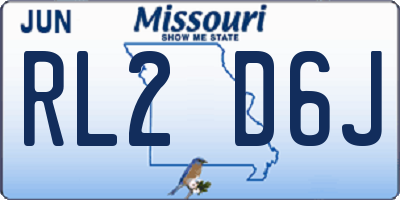 MO license plate RL2D6J