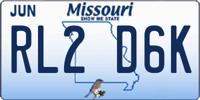 MO license plate RL2D6K