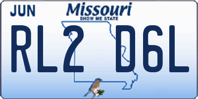 MO license plate RL2D6L