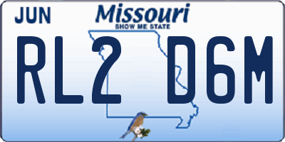 MO license plate RL2D6M