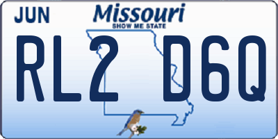 MO license plate RL2D6Q