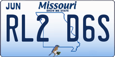 MO license plate RL2D6S