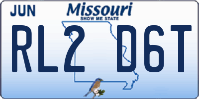 MO license plate RL2D6T