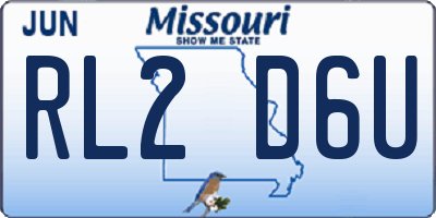 MO license plate RL2D6U
