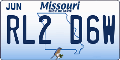 MO license plate RL2D6W