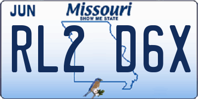 MO license plate RL2D6X