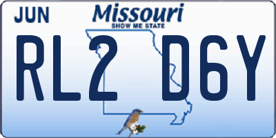MO license plate RL2D6Y