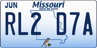 MO license plate RL2D7A