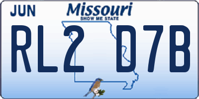 MO license plate RL2D7B