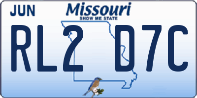 MO license plate RL2D7C
