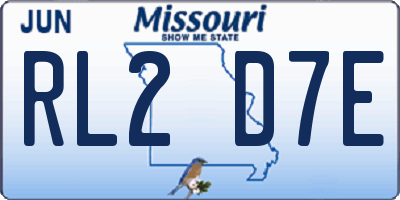MO license plate RL2D7E