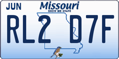 MO license plate RL2D7F