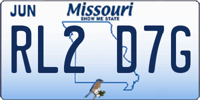 MO license plate RL2D7G