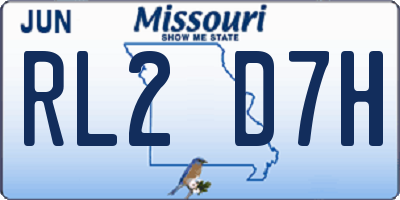 MO license plate RL2D7H