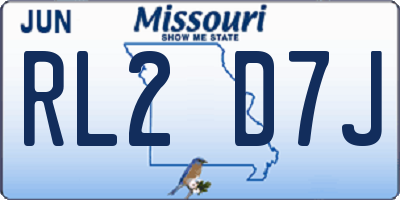 MO license plate RL2D7J