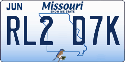 MO license plate RL2D7K