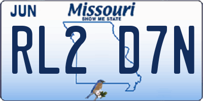MO license plate RL2D7N