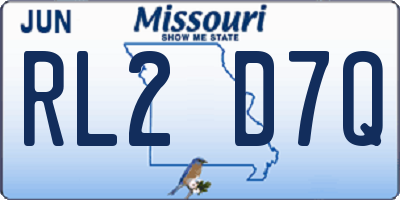 MO license plate RL2D7Q