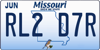 MO license plate RL2D7R