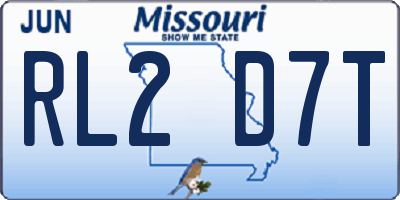 MO license plate RL2D7T