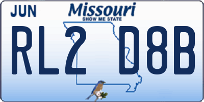 MO license plate RL2D8B