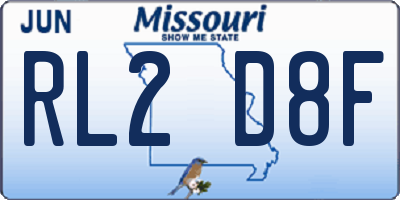 MO license plate RL2D8F