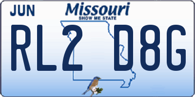 MO license plate RL2D8G
