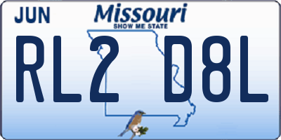 MO license plate RL2D8L