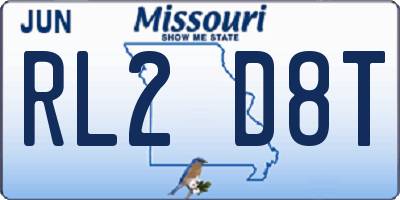 MO license plate RL2D8T