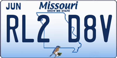 MO license plate RL2D8V
