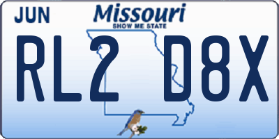 MO license plate RL2D8X