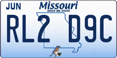 MO license plate RL2D9C
