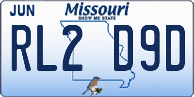 MO license plate RL2D9D