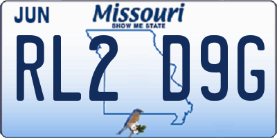 MO license plate RL2D9G