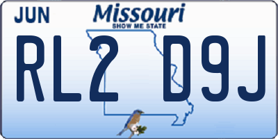 MO license plate RL2D9J