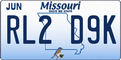 MO license plate RL2D9K