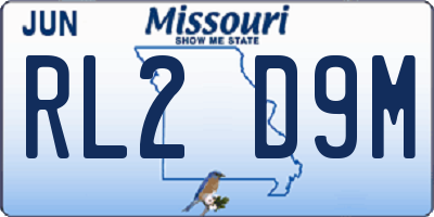 MO license plate RL2D9M