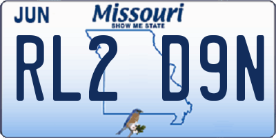 MO license plate RL2D9N
