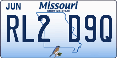 MO license plate RL2D9Q