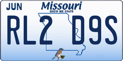 MO license plate RL2D9S