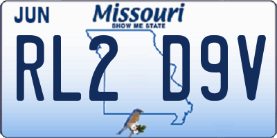 MO license plate RL2D9V