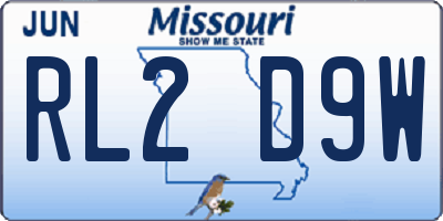 MO license plate RL2D9W