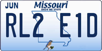 MO license plate RL2E1D