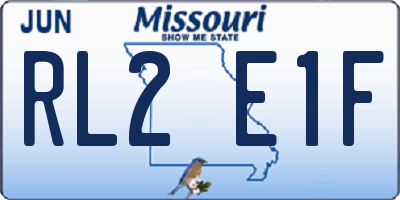 MO license plate RL2E1F