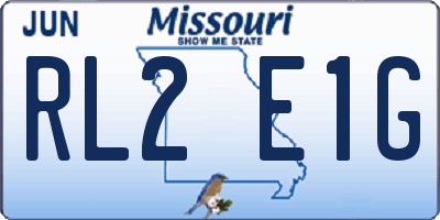 MO license plate RL2E1G