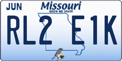 MO license plate RL2E1K
